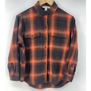 Old Navy The Boyfriend Flannel Shirt Womens XS Plaid Taylor Swift Evermore